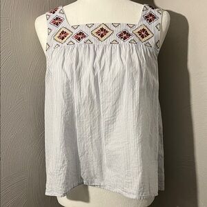 Madewell Embroidered Island Tank Top, size M *WORN ONCE*